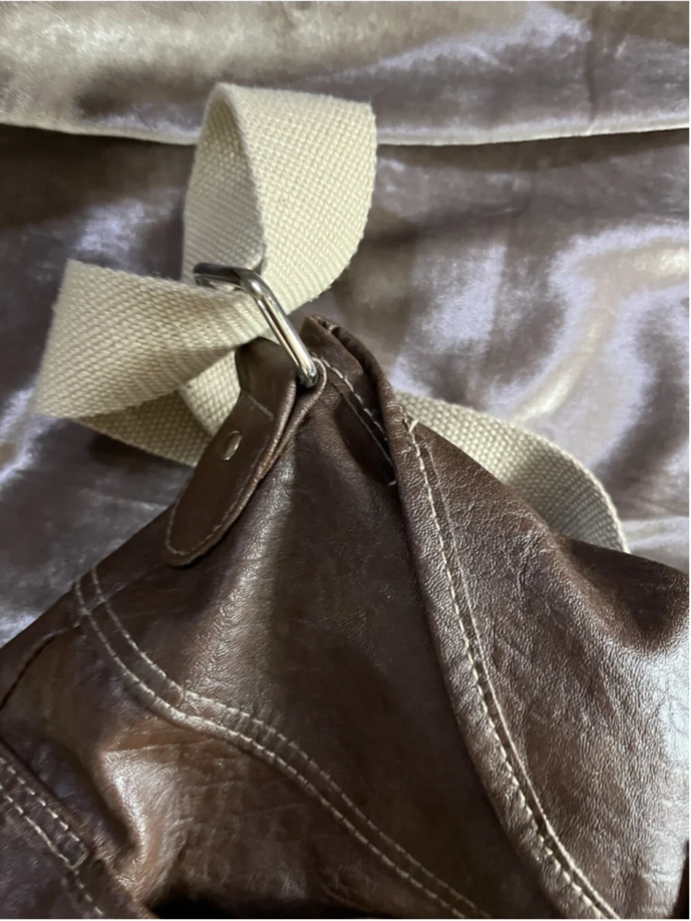 American Eagle canvas /LEATHER TYPE backpack/PURSE brown SEE PICTURES